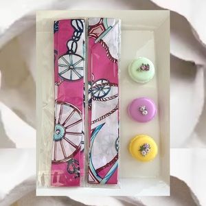 Handbag Skinny Scarf Set pink wheel • 3/$20